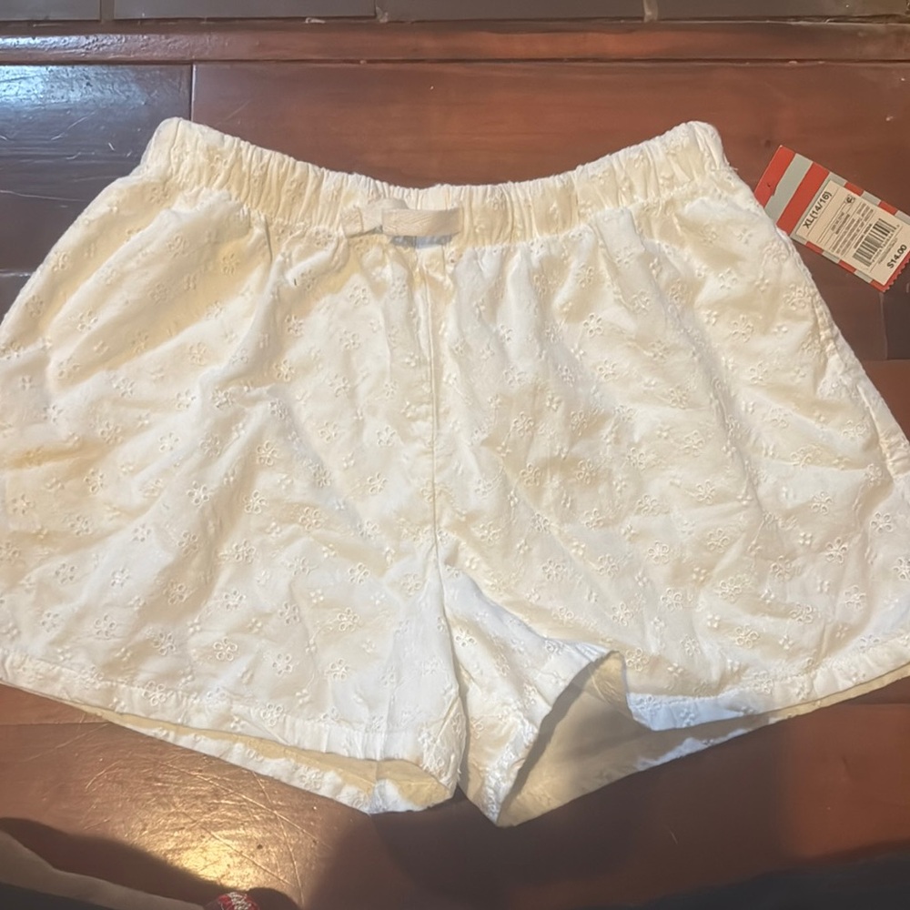 White Eyelet Shorts